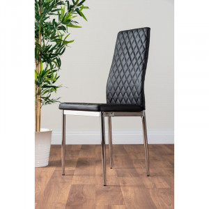 Set de 6 scaune Samirah, negru, 97 x 42 cm - Img 3
