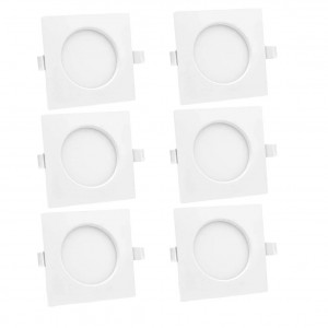 Set de 6 spoturi incastrabile Lumare, LED, plastic, alb, 11,5 cm - Img 1