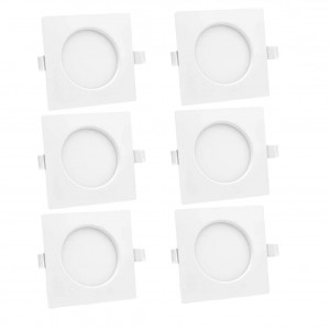 Set de 6 spoturi LED incastrabile Lumare, patrate, 6W (360 lm), 230V, alb, 11,5 cm