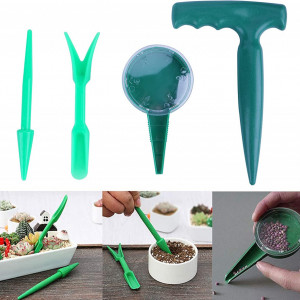 Set de 6 unelte pentru gradinarit cu etichete Xingrun, plastic, verde/bej - Img 5