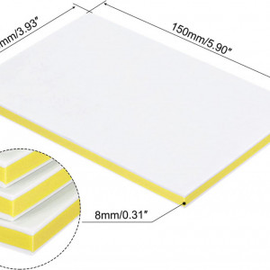 Set de 8 blocuri pentru sculptat Sourcing Map cauciuc termoplastic, galben/alb, 15 x 10 x 0,8 cm - Img 2