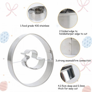 Set de 8 forme pentru prajituri Sinwind, model Paste, otel inoxidabil, argintiu, 7 x 5,5 cm - Img 6