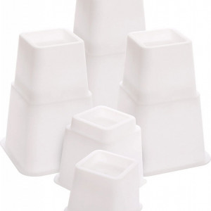 Set de 8 inaltatoare pentru mobilier Utopia, plastic, alb, 8 cm / 13 cm - Img 1