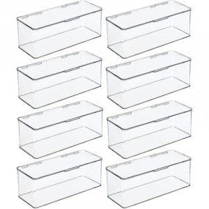 Set de 8 organizatoare mDesign, plastic, transparent, 14,6 x 34,0 x 12,7 cm - Img 2