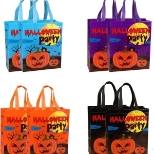 Set de 8 pungi pentru Halloween HBell, textil, multicolor, 26 x 10 x 32 cm