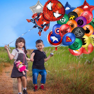 Set de baloane pentru petrecere copii Miotlsy, latex/folie, multicolor, 50 piese - Img 2