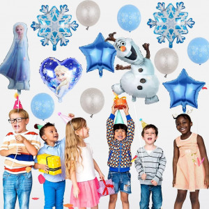 Set de baloane pentru petrecere Hilloly, latex/folie, albastru, 17 piese - Img 7