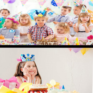 Set de coroana cu numere pentru aniversare copii Bayge, pasla, multicolor, 20 x 25 cm - Img 4