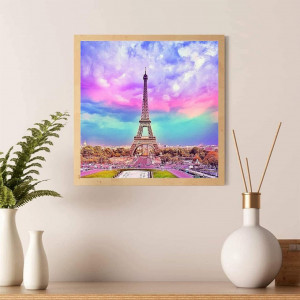 Set de creatie cu diamante Blxecky, model Turnul Eiffel, multicolor, 30 x 50 cm - Img 6