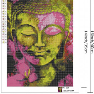 Set de creatie cu diamante Bougimal model Buddha, rasina, multicolor, 30 x 40 cm - Img 8