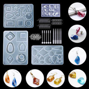 Set de creatie cu matrite si accesorii pentru bijuterii WXLAA, silicon/plastic/metal, alb/argintiu - Img 7