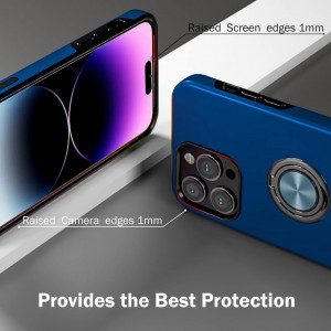 Set de husa cu 2 folii de protectie pentru iPhone 14 Pro Giolus, sticla securizata/TPU, albastru, 6,1 inchi