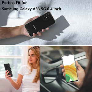 Set de husa cu folii de protectie ecran si camera pentru Samsung Galaxy A53 Gimane, policarbonat /TPU/sticla securizata, transparent, 6,5 inchi - Img 3
