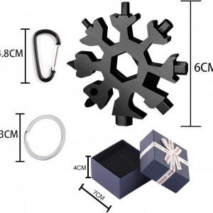 Set de instrument multifunctional pentru bricolaj 18 in 1 cu breloc TUIBEIDAMAI, otel inoxidabil, negru, 6 cm - Img 7