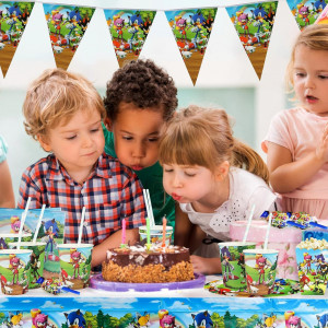 Set de masa festiva pentru copii Yisscen, hartie, multicolor, 54 bucati - Img 3