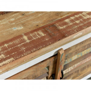 Set de mobilier pentru living Camerton, lemn masiv, maro/alb - Img 4