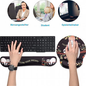 Set de mouse pad si tastatura palm AOKSUNOVA poliuretan/cauciuc, multicolor, 23 x 25 cm / 44 cm - Img 4