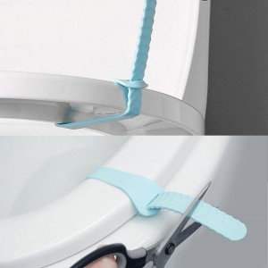 Set de perie de toaleta si doua ridicatoare de wc Kiuiom, plastic/silicon, multicolor, 36 x  3,5 x 10 cm 