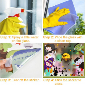 Set de stickere pentru fereastra Tuopuda, PVC, multicolor - Img 2