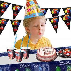 Set de tacamuri pentru petrecere copii Yisscen, hartie, multicolor, 52 piese - Img 3