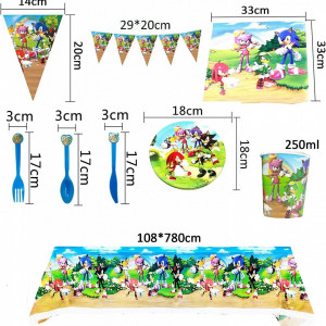 Set de vesela pentru petrecere copii Rosepartyh, hartie, multicolor, 78 piese - Img 6