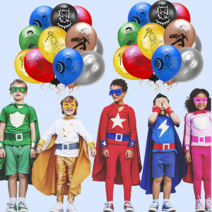 Set decoratiuni pentru petrecere Smileh, model Avengers, latex/hartie, multicolor, 42 piese - Img 3