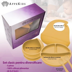 Set Diversificare, AppeKids, 100% Silicon, Classic - Honey - Img 2