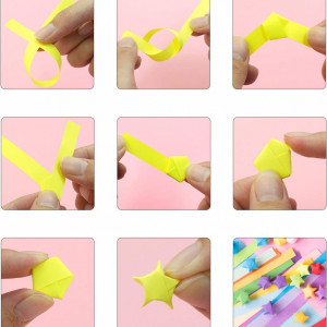 Set hartie pentru origami Himoom, 1600 piese, multicolor - Img 3