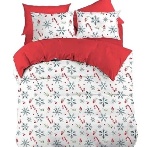 Set husa pilota + 2 fete de perna, bumbac ranforce 100%, 200x200 cm + 2x80x80 cm, multicolor - Verificat A · Re-Bloom