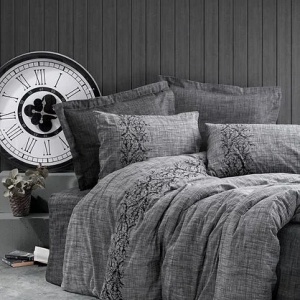 Set husa pilota + 2 fete de perna, bumbac ranforce 100%, 240x220 cm + 2x60x60 cm, gri - Verificat A · Re-Bloom
