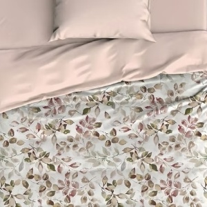 Set husa pilota + fata de perna, bumbac ranforce 100%, 155x220 cm + 80x80 cm, 145 fire, imprimeu pigmentat, inchidere nasturi/plic, multicolor - Verificat A · Re-Bloom - Img 3