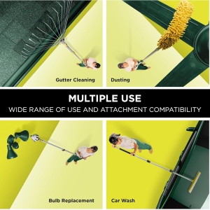 Set maner telescopic cu pamatuf DocaPole, aluminiu/microfibra, argintiu/negru/gri, 7.3 m - Img 4