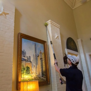 Set maner telescopic cu pamatuf DocaPole, plastic/aluminiu, galben/negru/argintiu, 3,6 m - Img 5