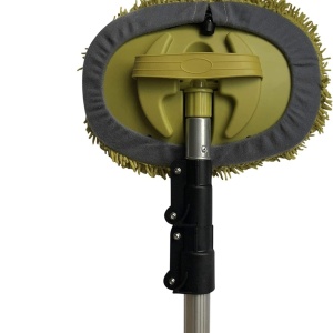 Set maner telescopic si o perie moale DocaPole, aluminiu/microfibra, negru/galben, 3,6 m - Img 6