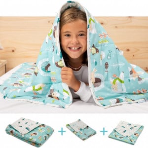 Set patura reversibila pentru copii si o husa Banbaloo, bumbac, multicolor, 92 x 123 cm