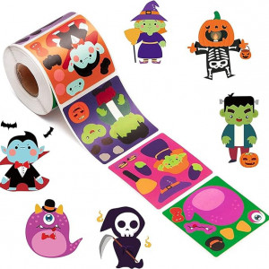 Set rola cu 300 autocolante pentru Halloween, PVC, multicolor - Img 1