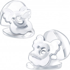 Set suzeta cu 2 forme pentru bebelusi TYRY.HU, silicon, transparent, 6-18 luni - Img 1