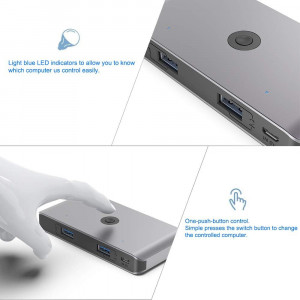 Set switch si hub Rocketek, 6 USB 3.0, negru/argintiu - Img 4