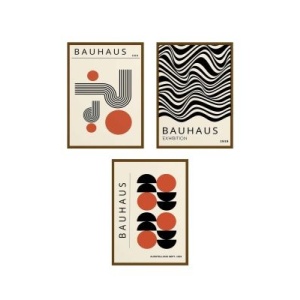 Set tablou decorativ Re-Bloom, 3 piese, MDF/lemn masiv, multicolor, 33 x 48 cm