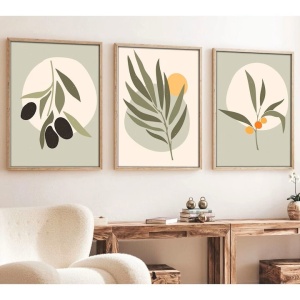 Set tablouri decorative Re-Bloom, 3 piese, MDF/lemn masiv, multicolor, 70 x 50 cm