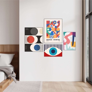 Set tablouri decorative Re-Bloom, 4 piese, MDF, multicolor, 62 x 85 cm