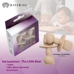 Set Tacamuri din silicon, AppeKids, The Little Bear, Bubble Beige - Img 2