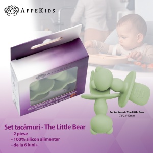 Set Tacamuri din silicon, AppeKids, The Little Bear - Bubble Beige - Img 2