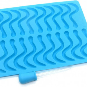 Set tava si pipeta pentru fabricarea jeleurilor Eternal Use, silicon, albastru, 24,5 x 18 cm - Img 1