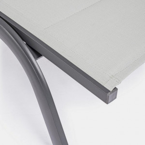 Sezlong reglabil Cleo Bizzotto, aluminiu/textil/plastic, gri/alb, 192 x 96 x 61 cm - Img 4