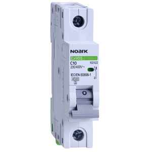 Siguranta electrica automata Noark 102122, 1P, 1 modul, curba C, cap. de rupere 4,5kA, 10A, Resigilat, Grad A