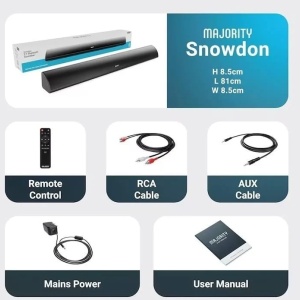 Soundbar cu Subwoofer integrat, Majority, Snowdon, 2.1, Bluetooth, PC, Wireless, AUX, 120 W, negru, Resigilat, Grad A - Img 4