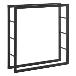 Stand pentru lemne Clique, metal, negru, 100 x 100 x 25 cm