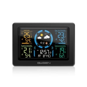 Statie meteo interior-exterior GoGEN ME 3397 B, LCD color, 3 senzori inclusi, ceas cu alarma, negru - Img 2