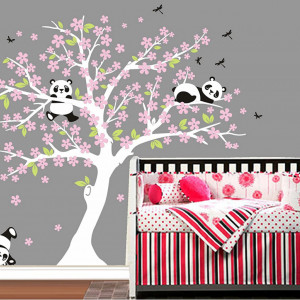 Sticker de perete BDECOLL, model copac/panda, vinil, multicolor, - Img 5